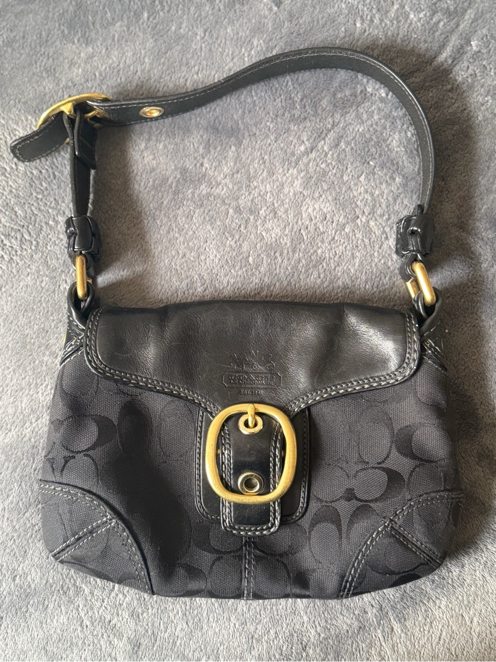 Vintage Y2K Coach Bleecker Signature Jacquard Shoulder Bag